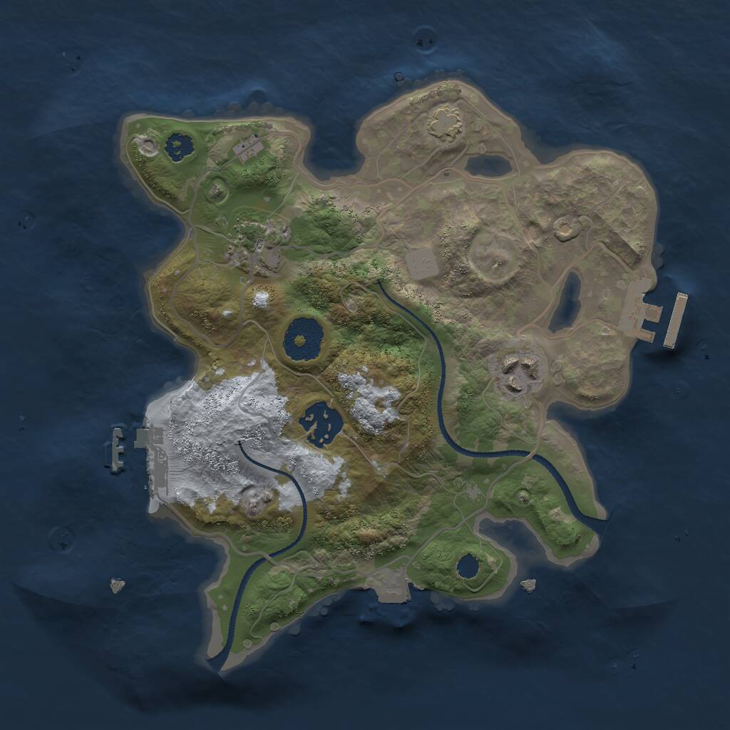 Rust Map: Procedural Map, Size: 2627, Seed: 1330187545, 7 Monuments