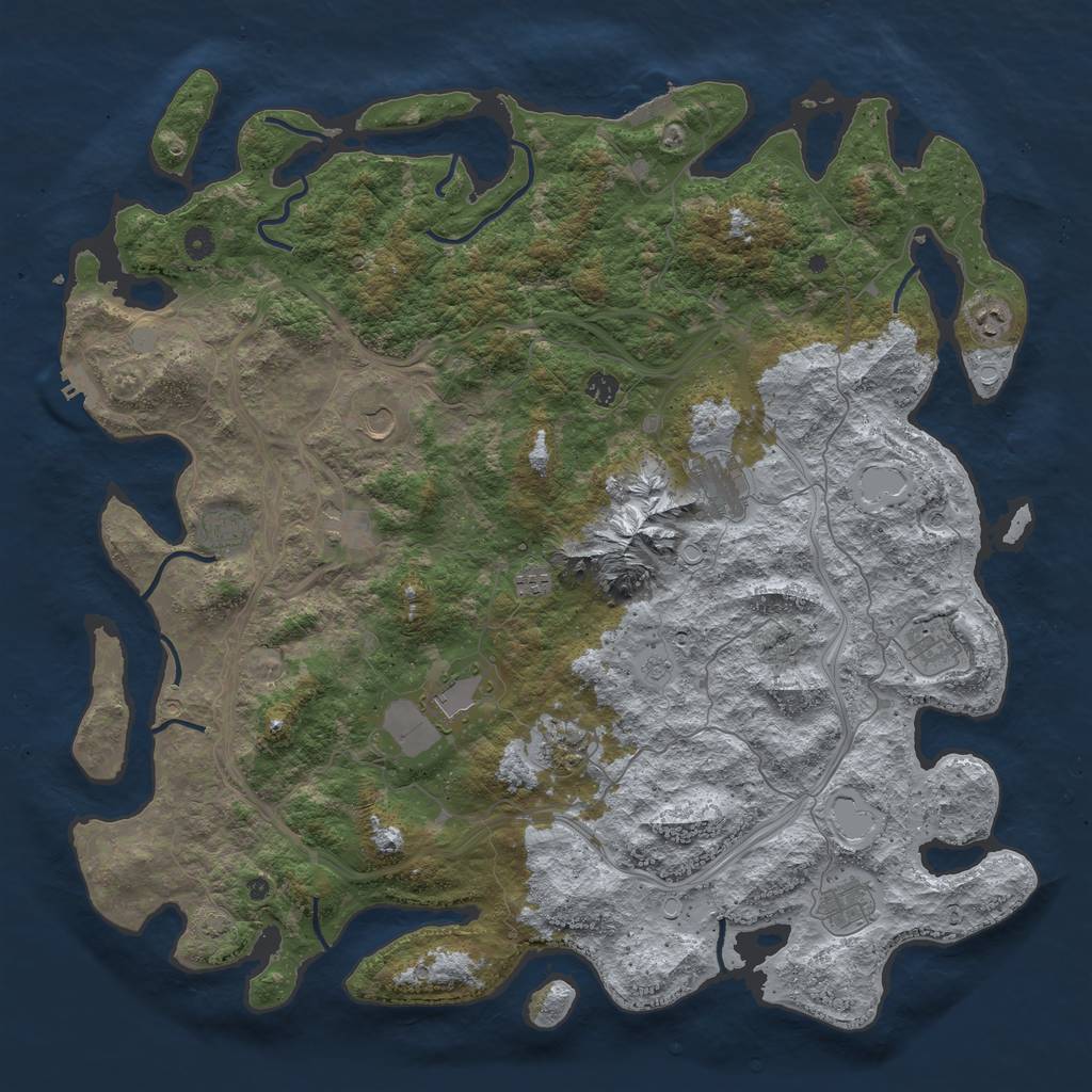 Rust Map: Procedural Map, Size: 5000, Seed: 20000, 19 Monuments