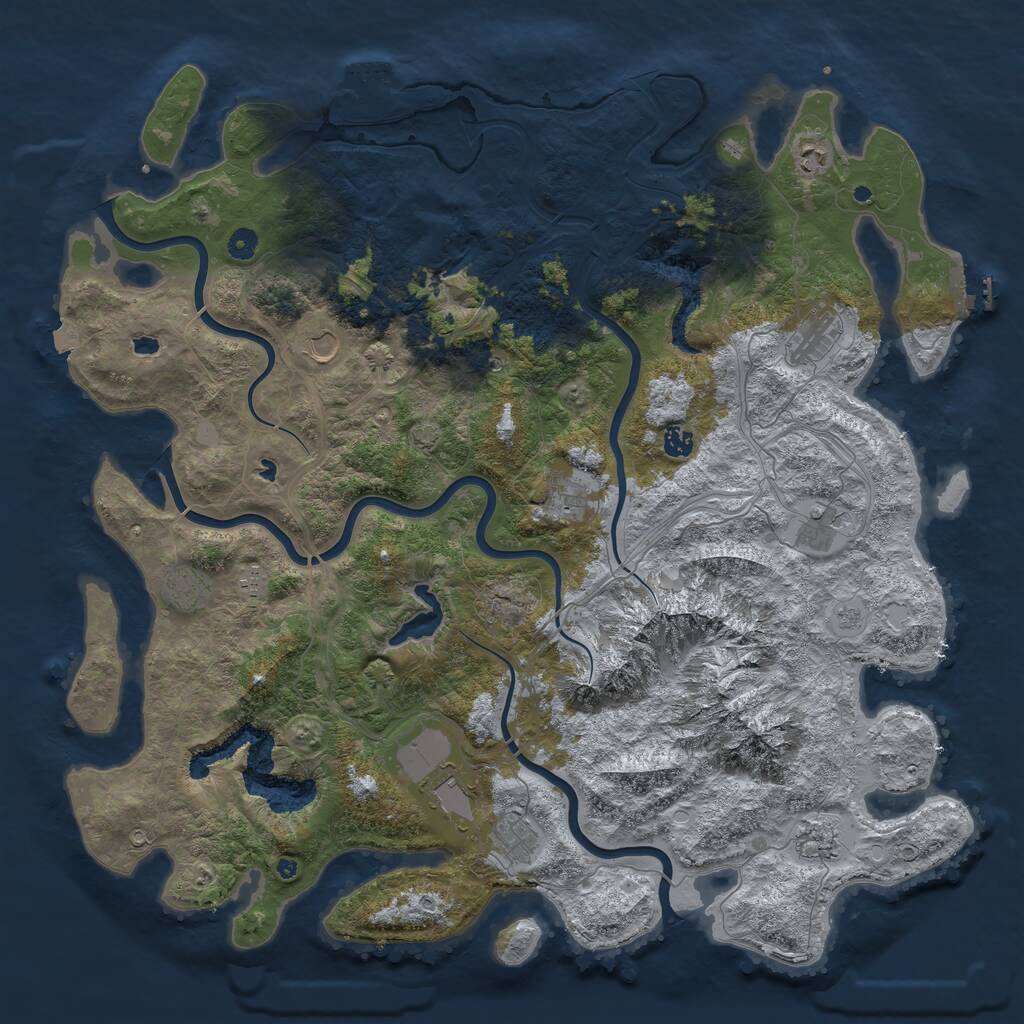 Rust Map: Procedural Map, Size: 5000, Seed: 20000, 17 Monuments