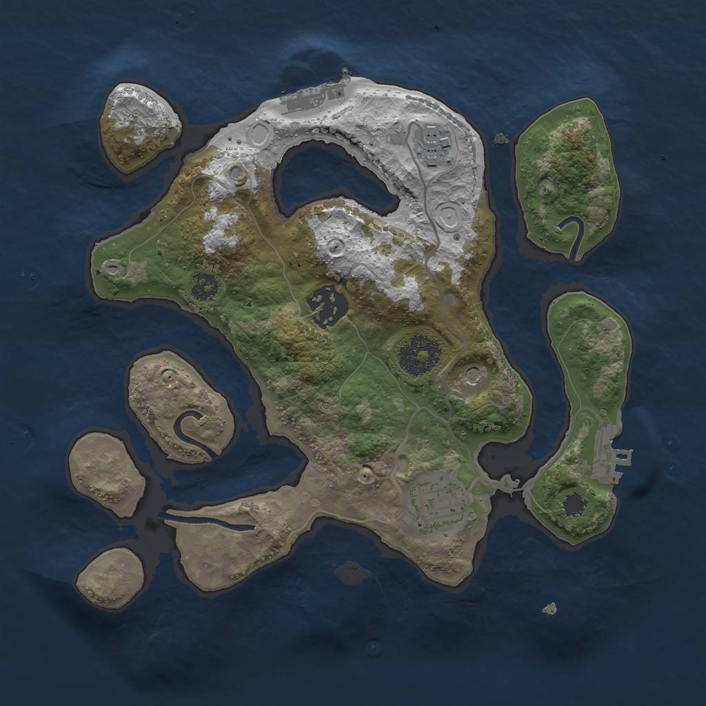 Rust Map: Procedural Map, Size: 2600, Seed: 12342424, 14 Monuments