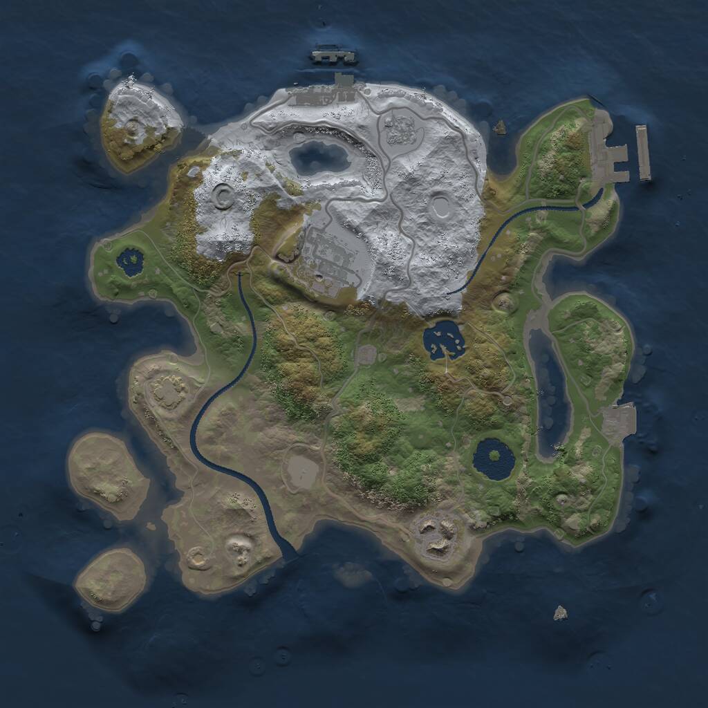 Rust Map: Procedural Map, Size: 2600, Seed: 12342424, 8 Monuments