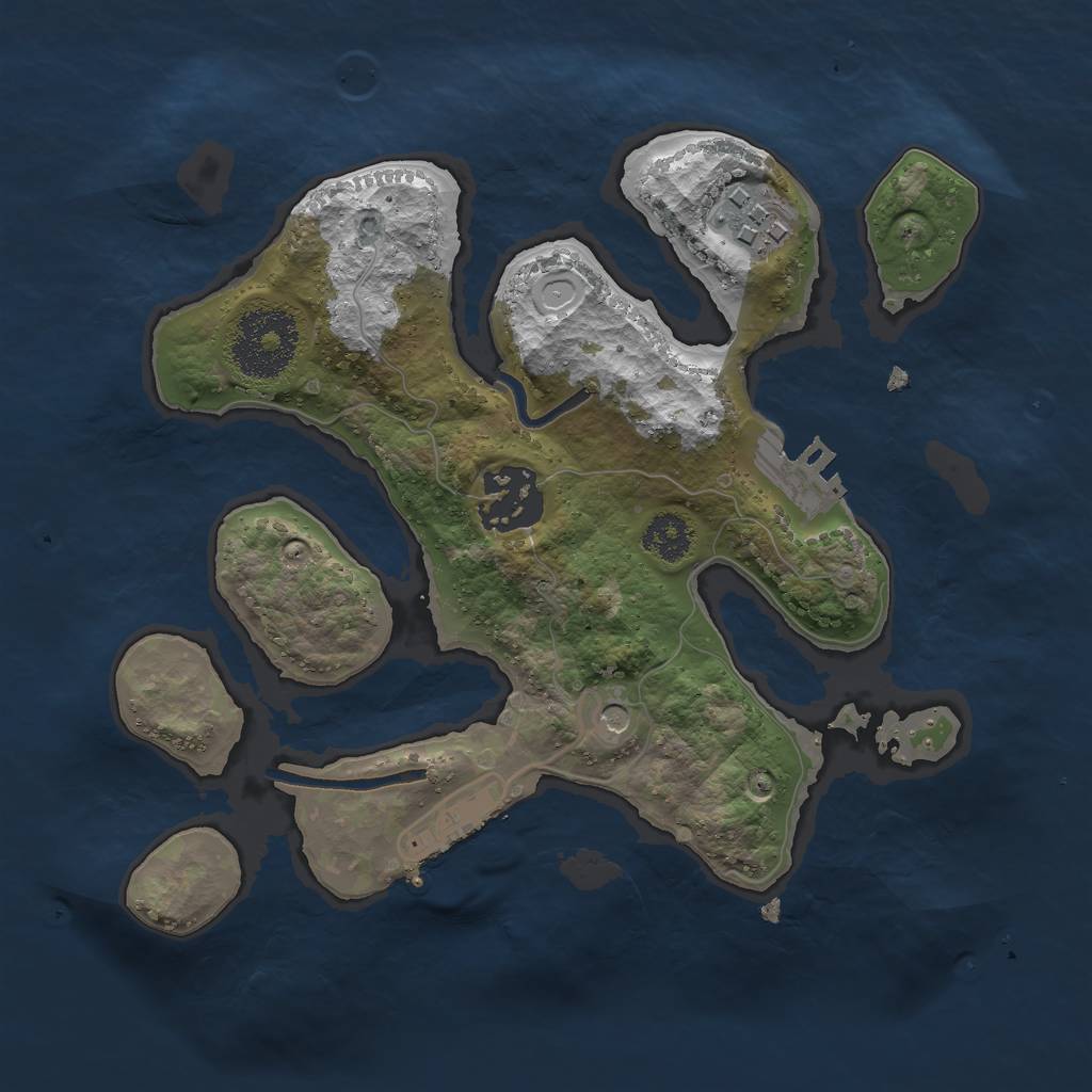 Rust Map: Procedural Map, Size: 2400, Seed: 12342424, 13 Monuments