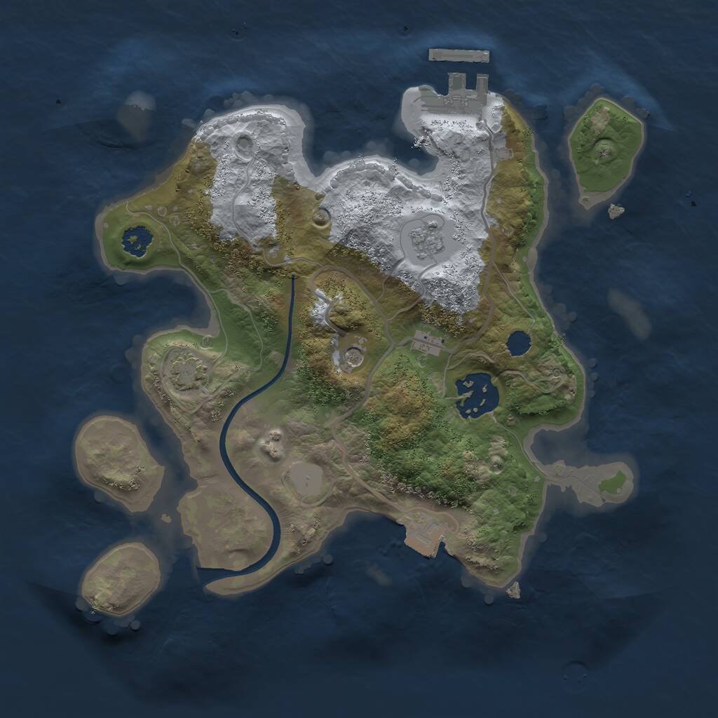 Rust Map: Procedural Map, Size: 2400, Seed: 12342424, 6 Monuments