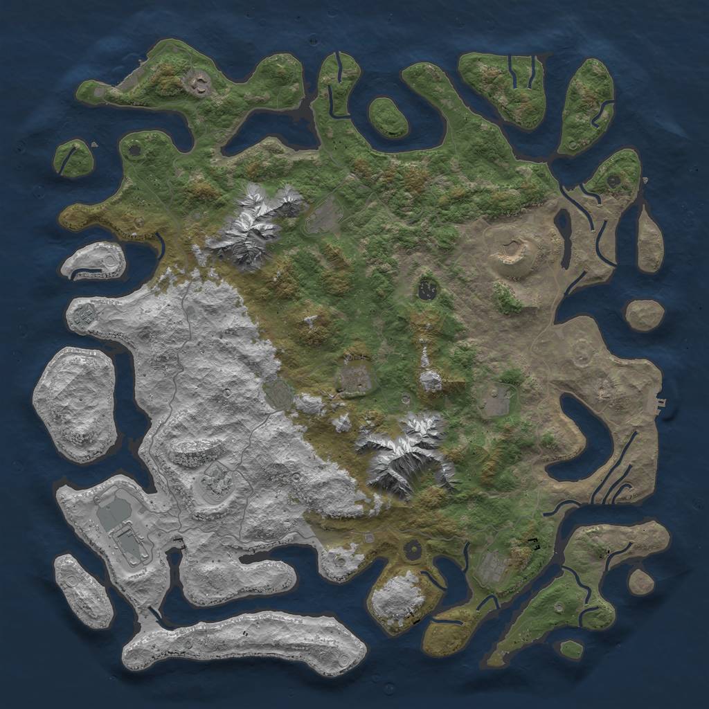 Rust Map: Procedural Map, Size: 5500, Seed: 47652, 22 Monuments