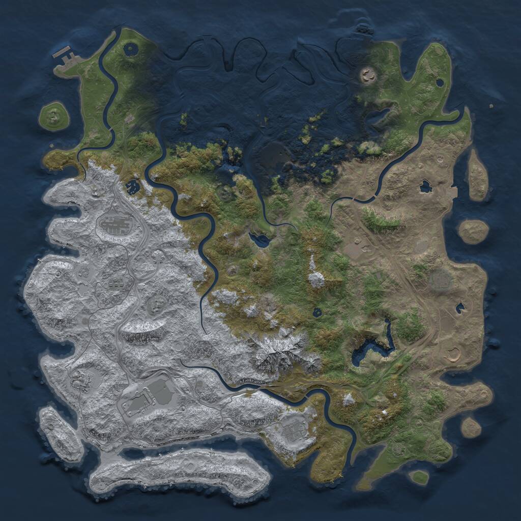 Rust Map: Procedural Map, Size: 5500, Seed: 47652, 17 Monuments