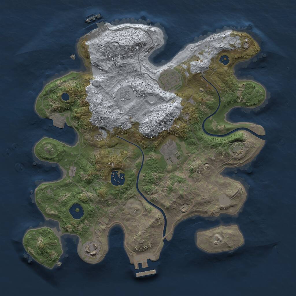 Rust Map: Procedural Map, Size: 3000, Seed: 513, 10 Monuments