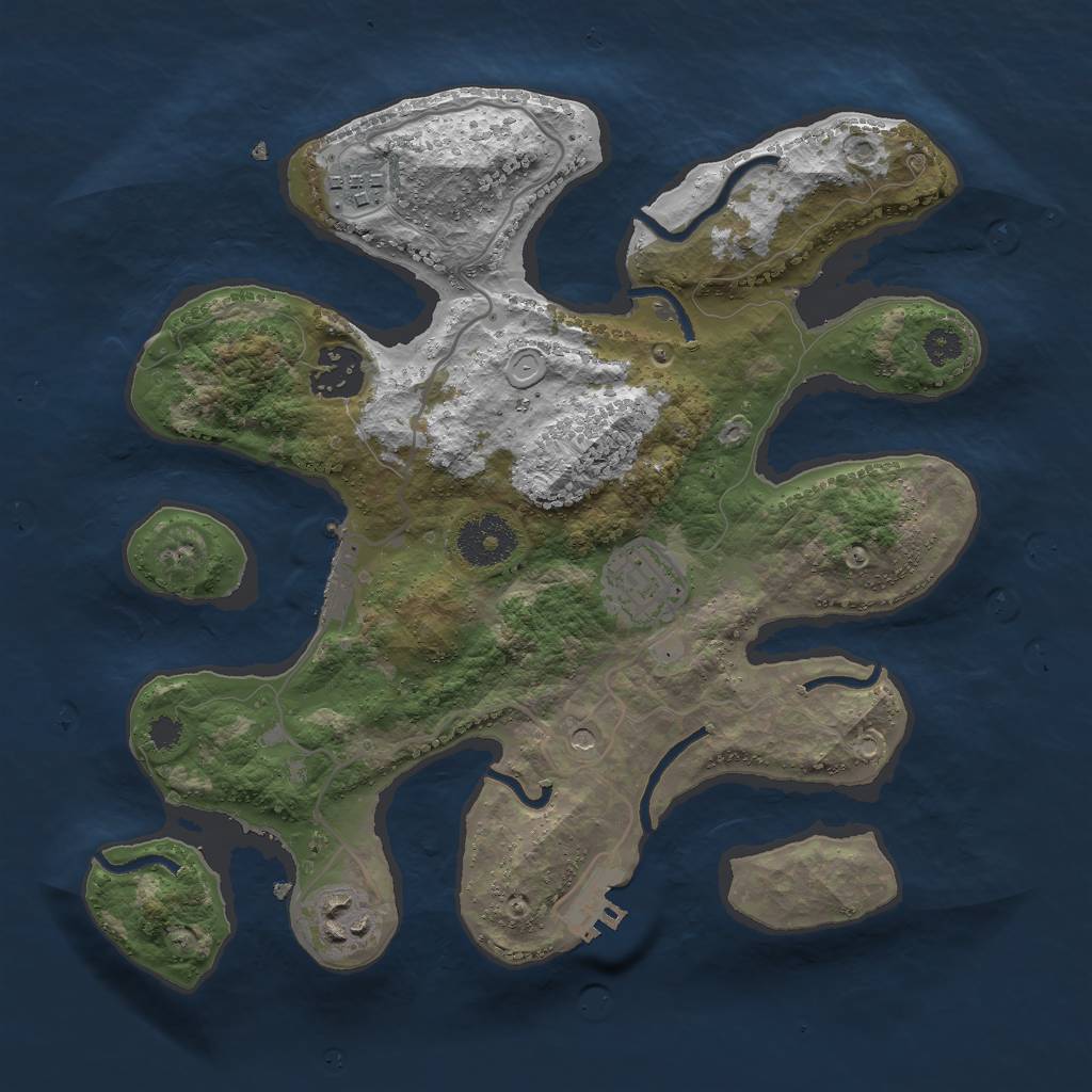 Rust Map: Procedural Map, Size: 3000, Seed: 513, 15 Monuments