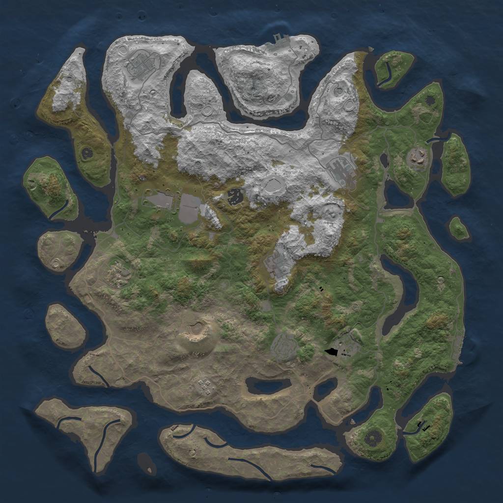 Rust Map: Procedural Map, Size: 4550, Seed: 353, 22 Monuments