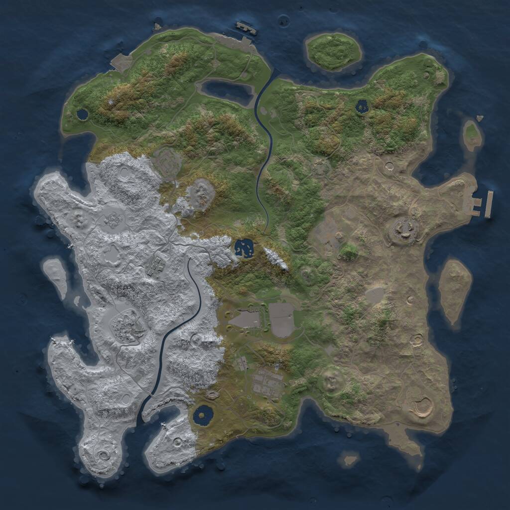 Rust Map: Procedural Map, Size: 3800, Seed: 882787284, 15 Monuments