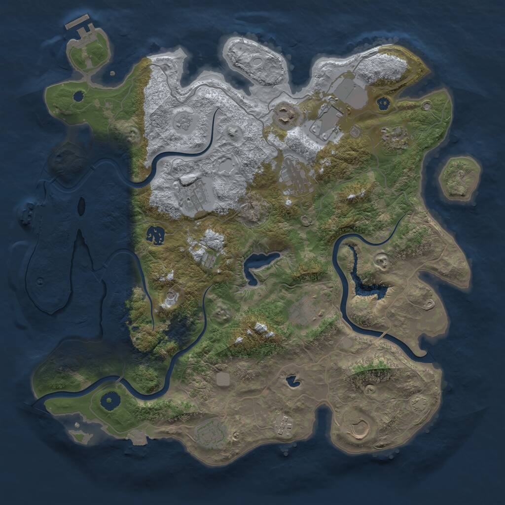 Rust Map: Procedural Map, Size: 4000, Seed: 1967, 16 Monuments