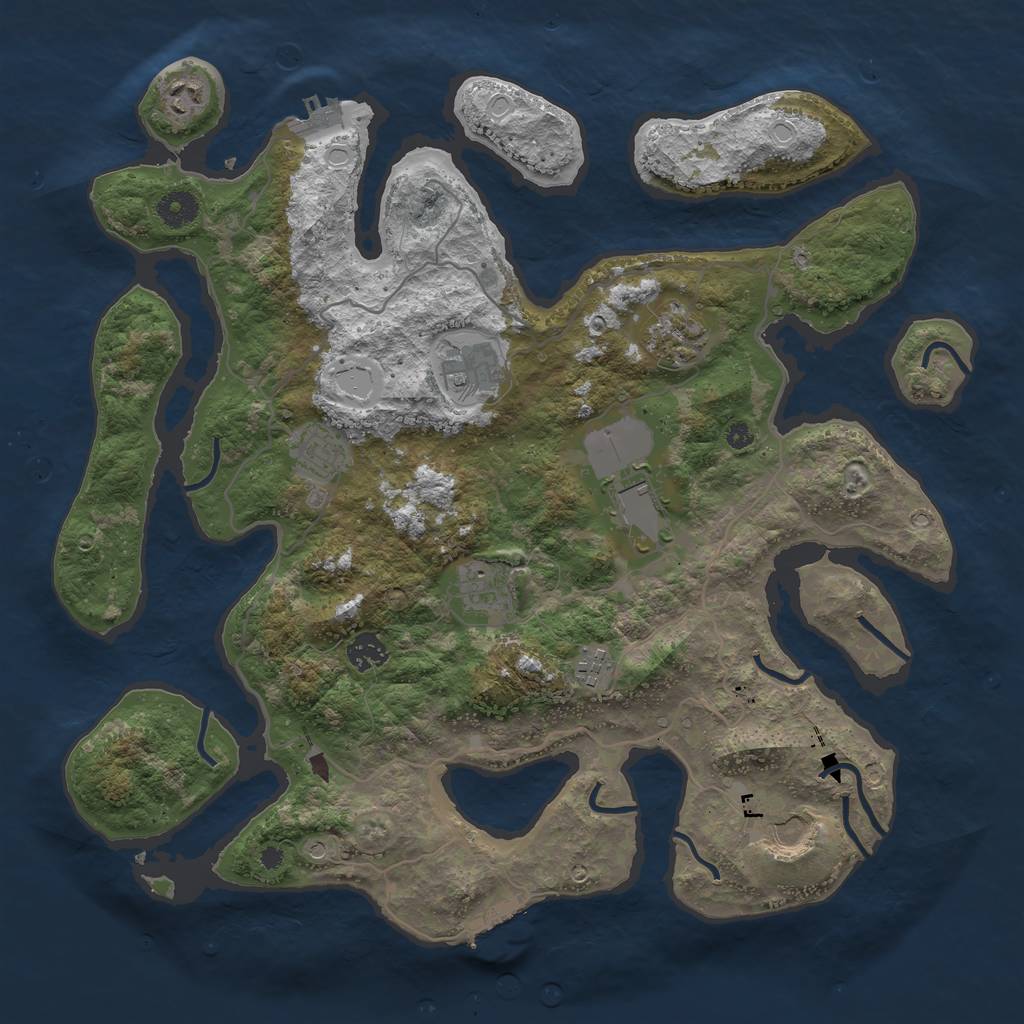 Rust Map: Procedural Map, Size: 4000, Seed: 1967, 20 Monuments