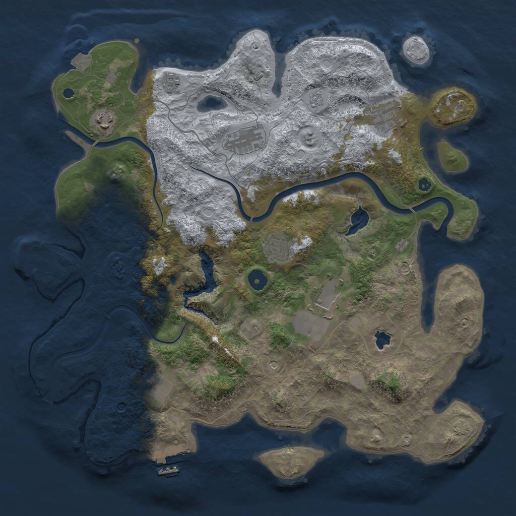 Rust Map: Procedural Map, Size: 4000, Seed: 4530, 13 Monuments