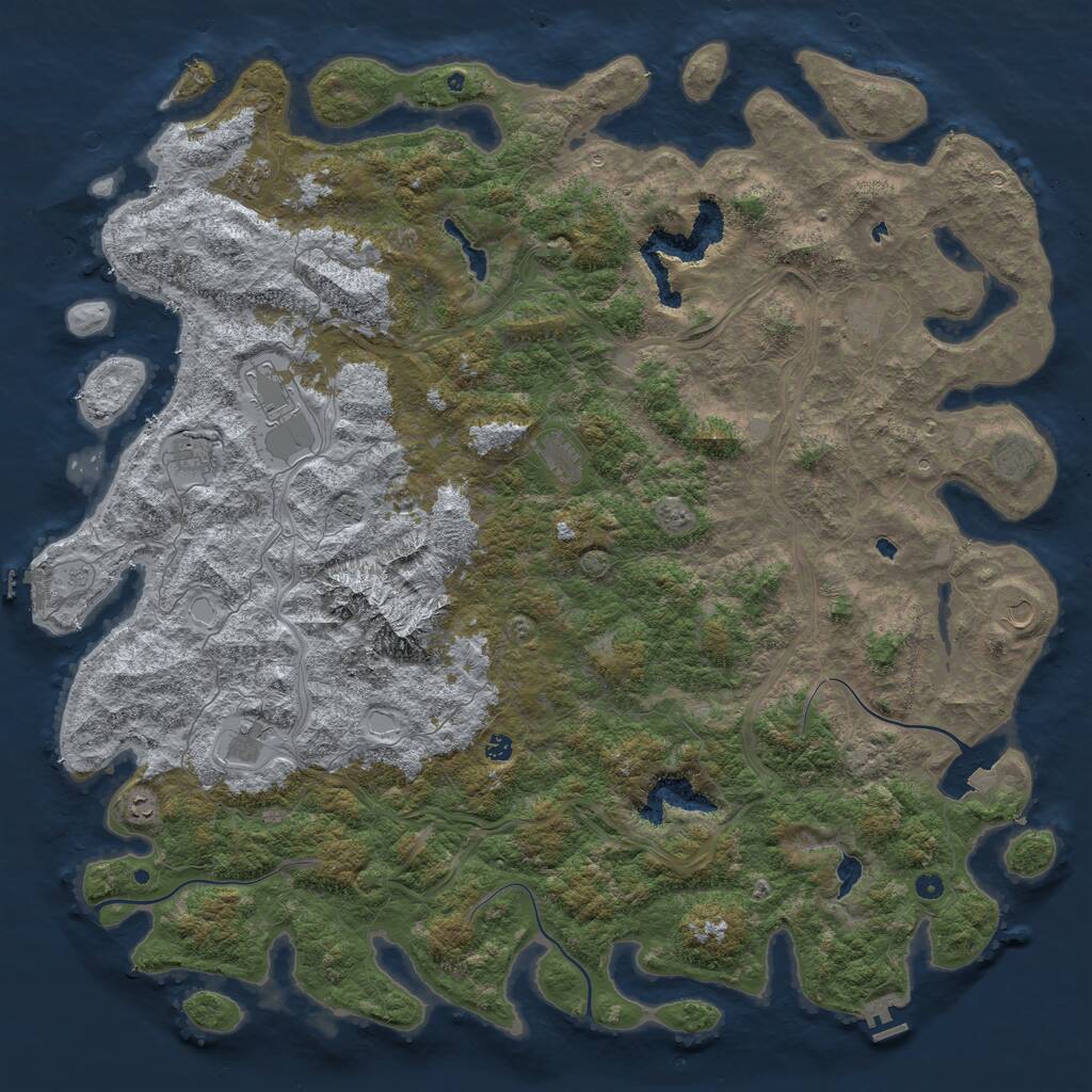Rust Map: Procedural Map, Size: 6000, Seed: 37708, 17 Monuments
