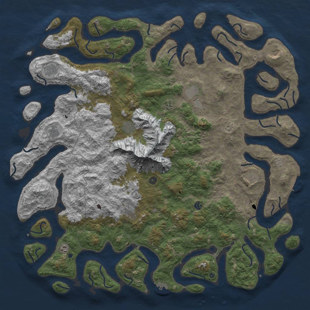 Rust Map: Procedural Map, Size: 6000, Seed: 37708, 22 Monuments