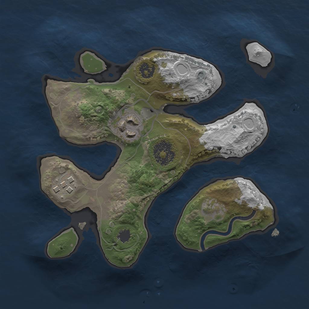 Rust Map: Procedural Map, Size: 2000, Seed: 23123123, 9 Monuments