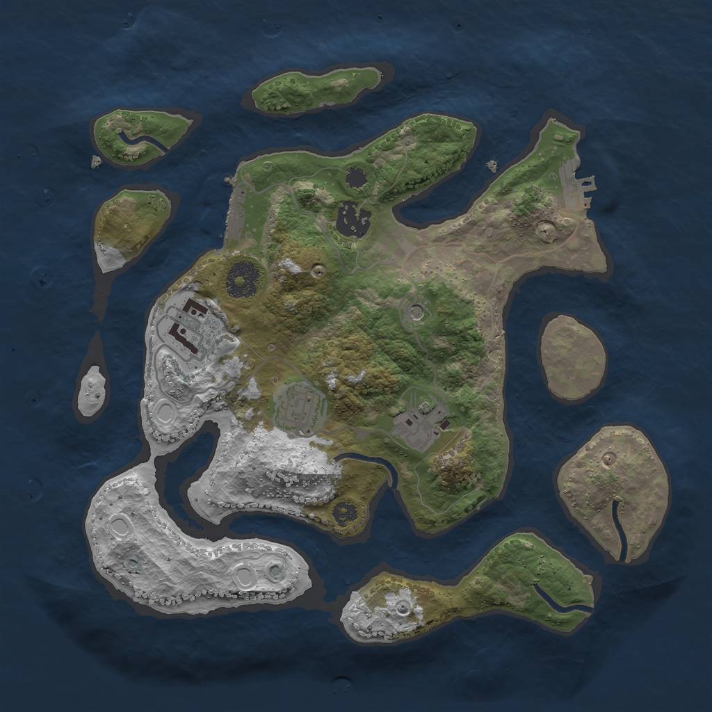 Rust Map: Procedural Map, Size: 3000, Seed: 2062502846, 15 Monuments