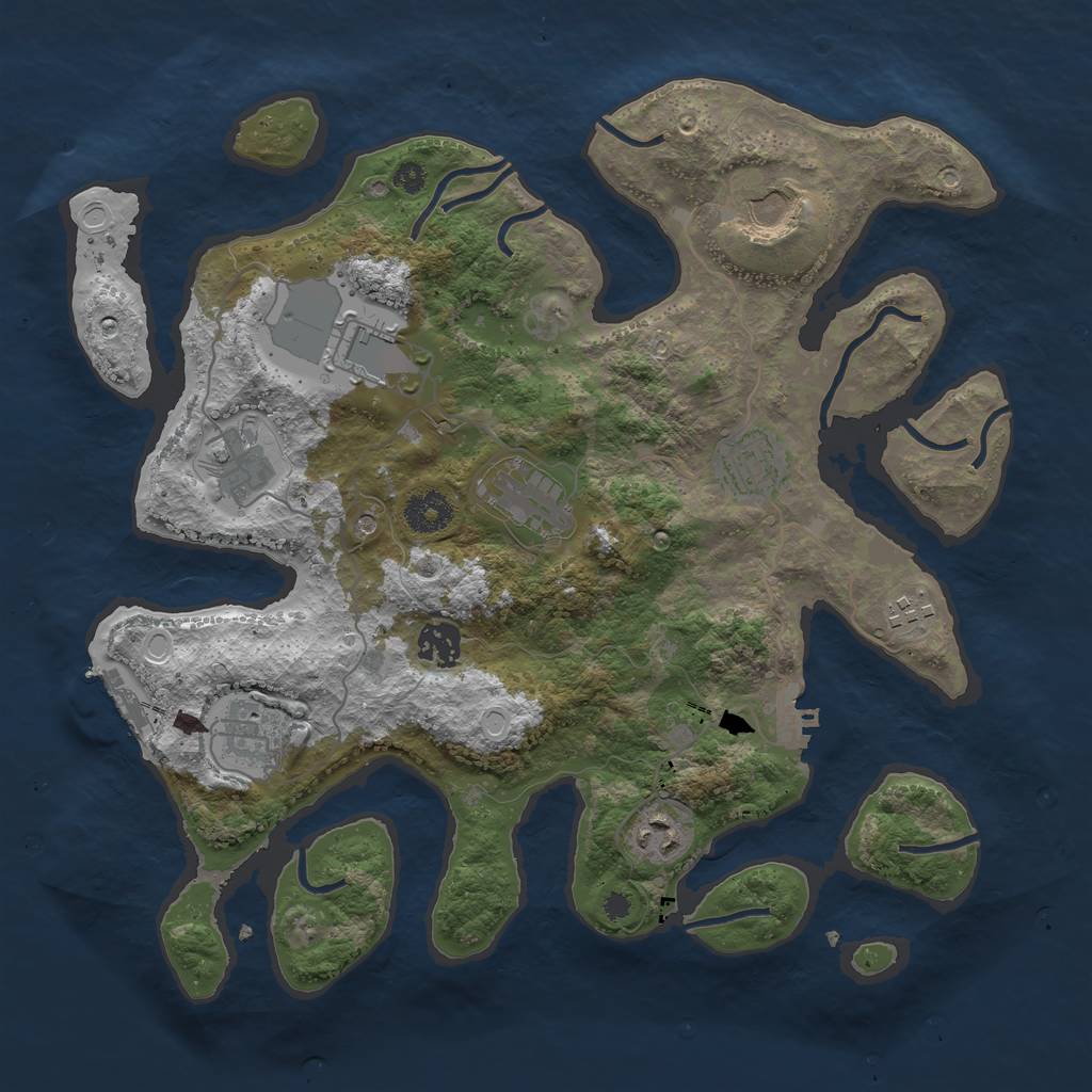 Rust Map: Procedural Map, Size: 3600, Seed: 1473173462, 20 Monuments