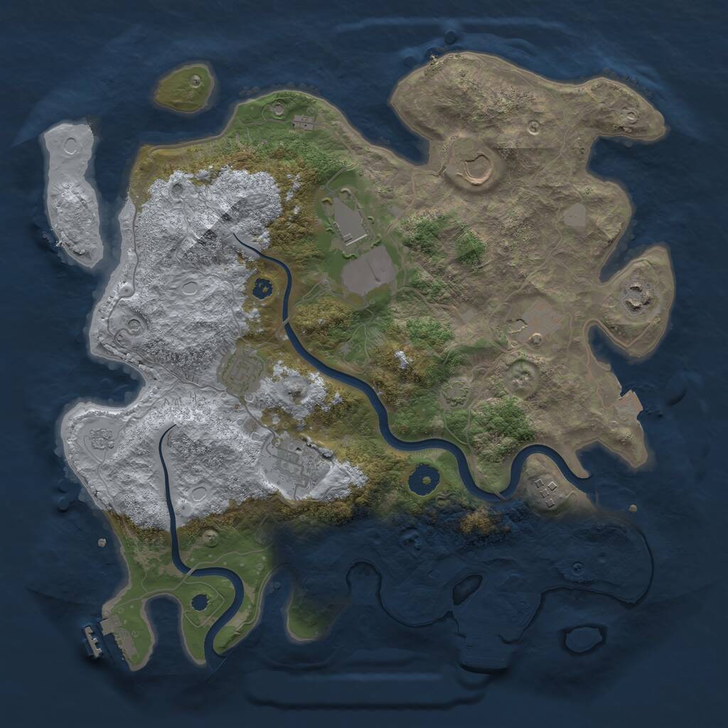 Rust Map: Procedural Map, Size: 3600, Seed: 1473173462, 13 Monuments