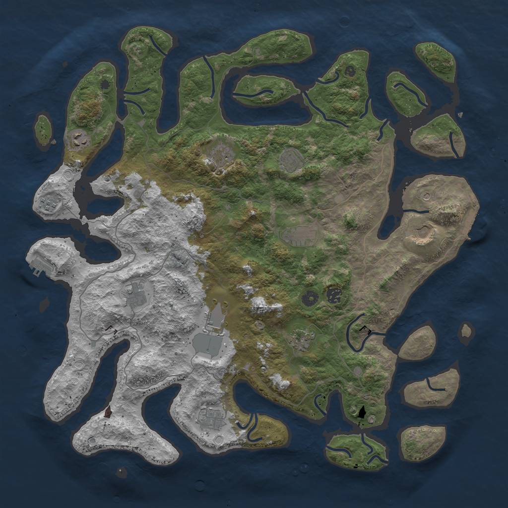 Rust Map: Procedural Map, Size: 4720, Seed: 1264860659, 22 Monuments