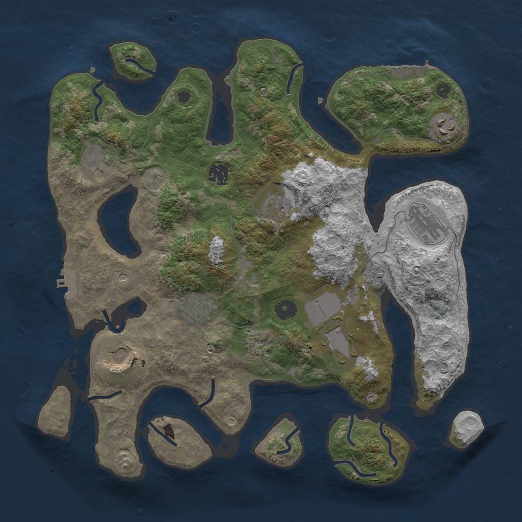 Rust Map: Procedural Map, Size: 3800, Seed: 744746364, 21 Monuments