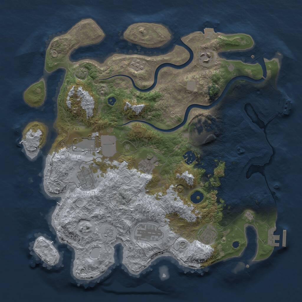 Rust Map: Procedural Map, Size: 3600, Seed: 154032384, 15 Monuments