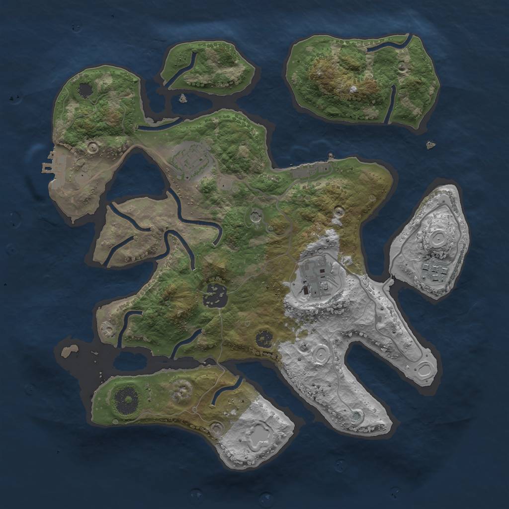 Rust Map: Procedural Map, Size: 3000, Seed: 134858190, 15 Monuments