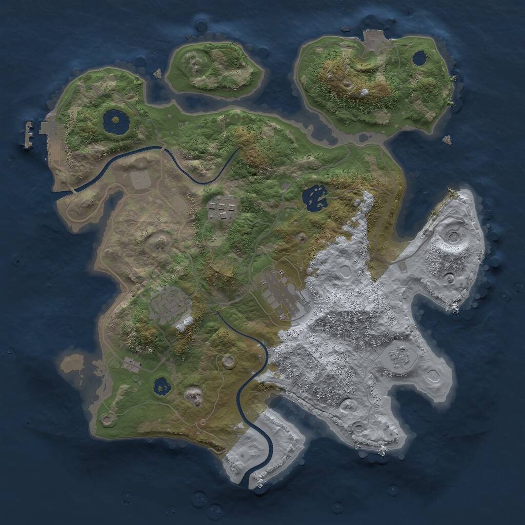 Rust Map: Procedural Map, Size: 3000, Seed: 134858190, 8 Monuments