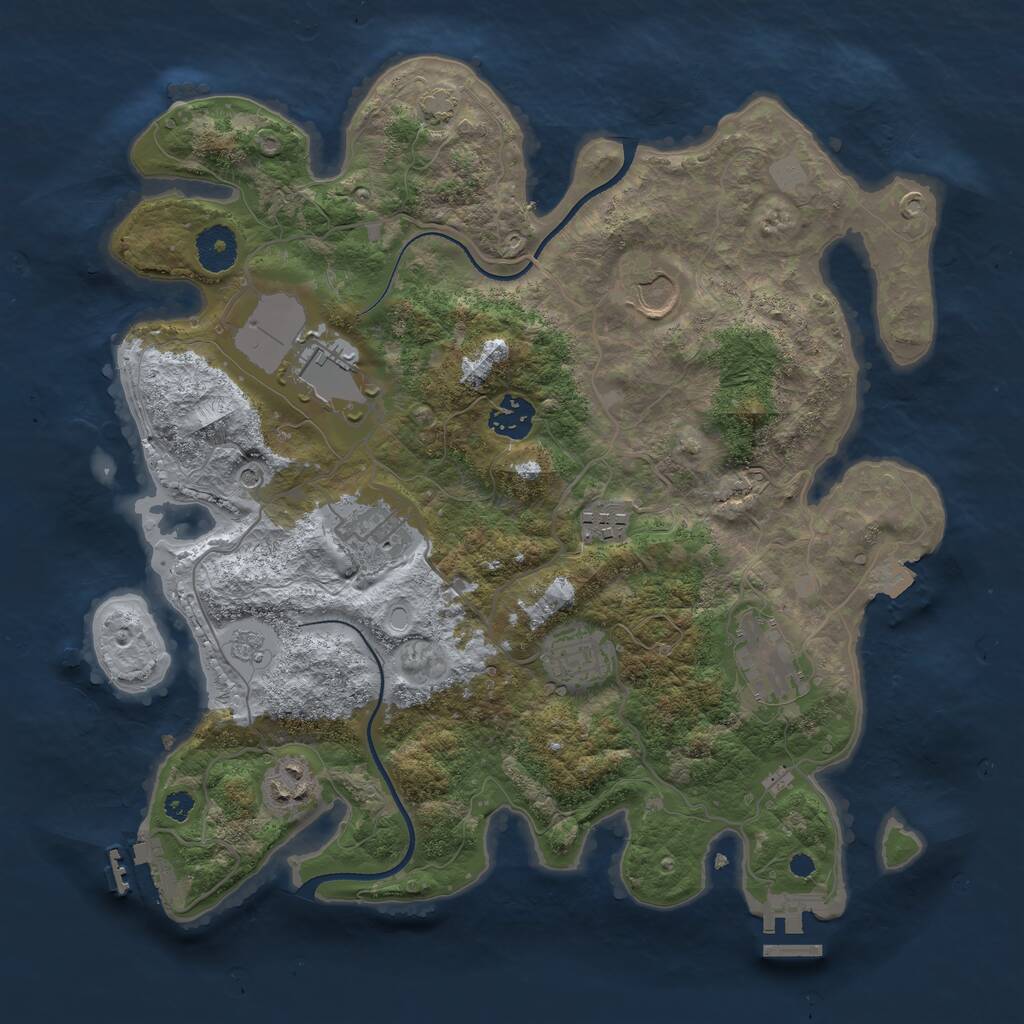 Rust Map: Procedural Map, Size: 3500, Seed: 861, 14 Monuments