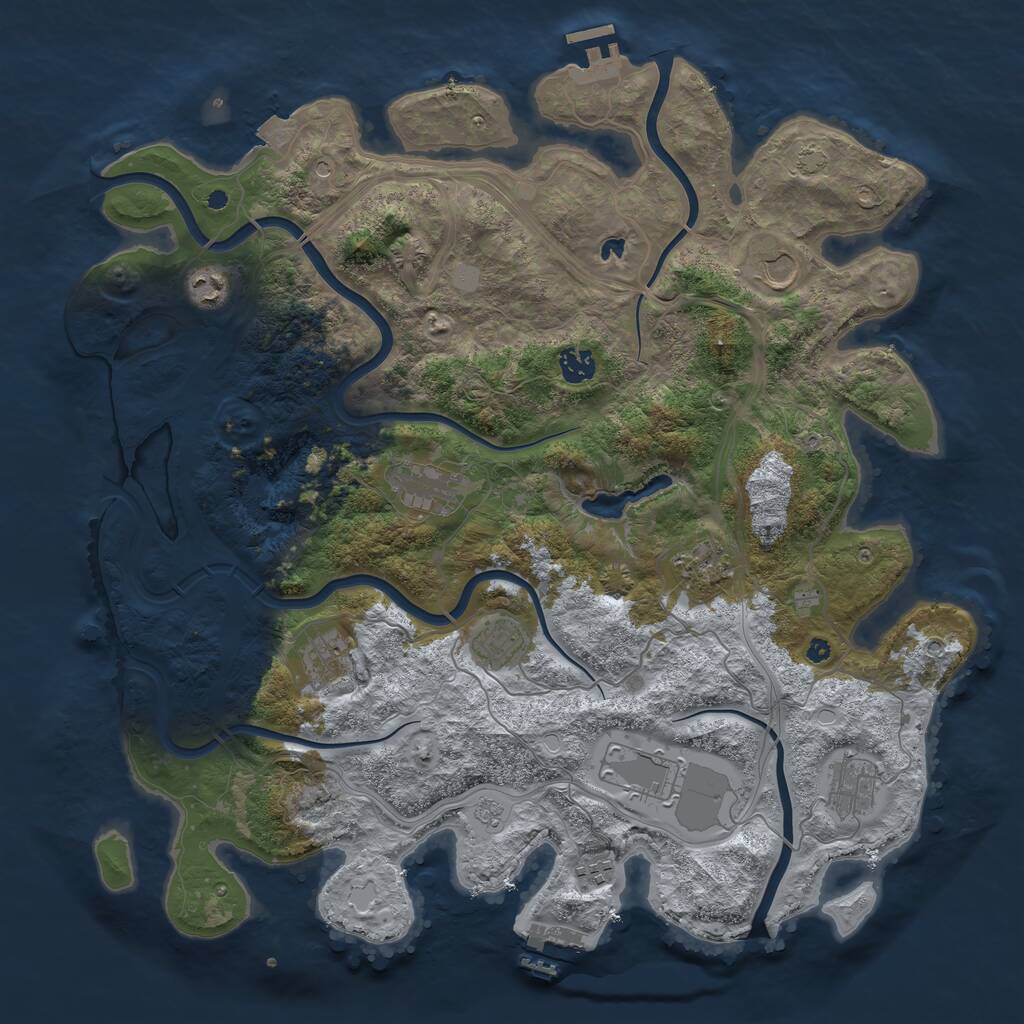 Rust Map: Procedural Map, Size: 4250, Seed: 1538030279, 16 Monuments