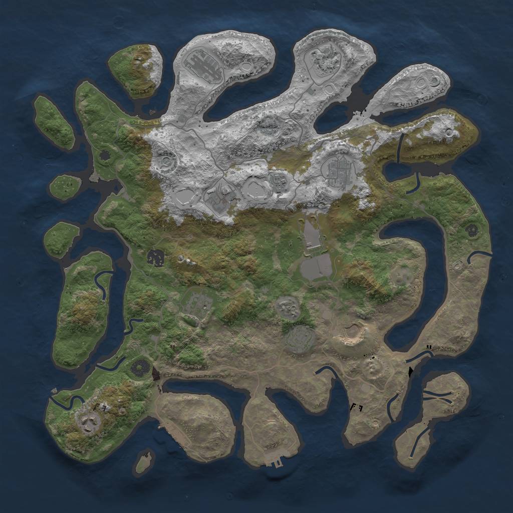 Rust Map: Procedural Map, Size: 4250, Seed: 1106379400, 22 Monuments