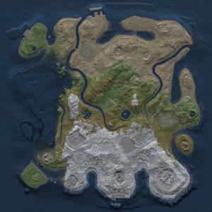 Thumbnail Rust Map: Procedural Map, Size: 3500, Seed: 29764255, 15 Monuments