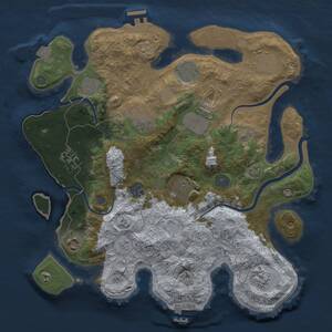 Thumbnail Rust Map: Procedural Map, Size: 3500, Seed: 29764255, 18 Monuments