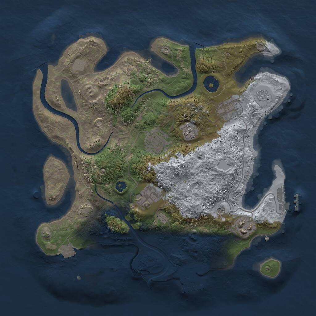 Rust Map: Procedural Map, Size: 3000, Seed: 44715013, 11 Monuments