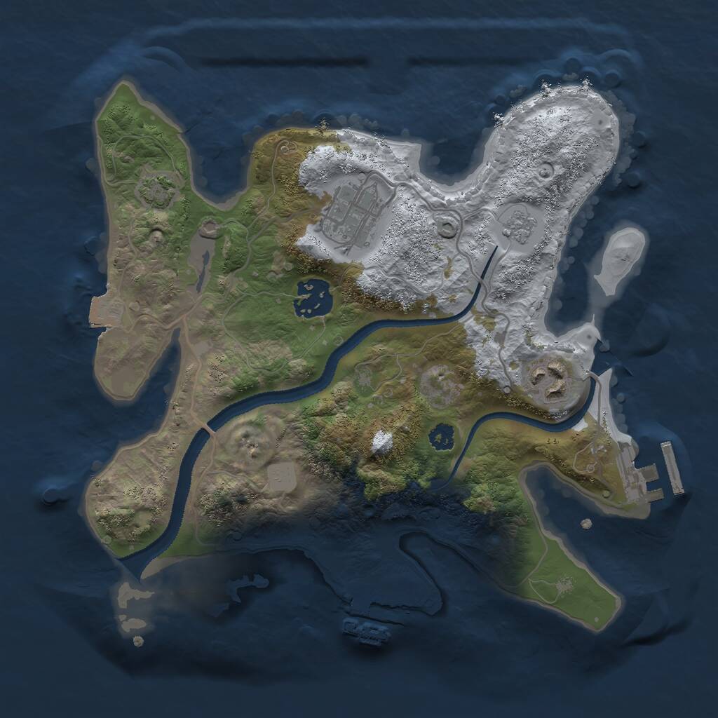 Rust Map: Procedural Map, Size: 2700, Seed: 51264, 8 Monuments