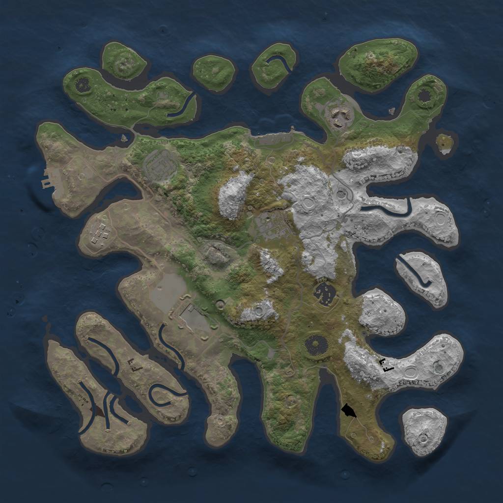 Rust Map: Procedural Map, Size: 3500, Seed: 1567247499, 17 Monuments