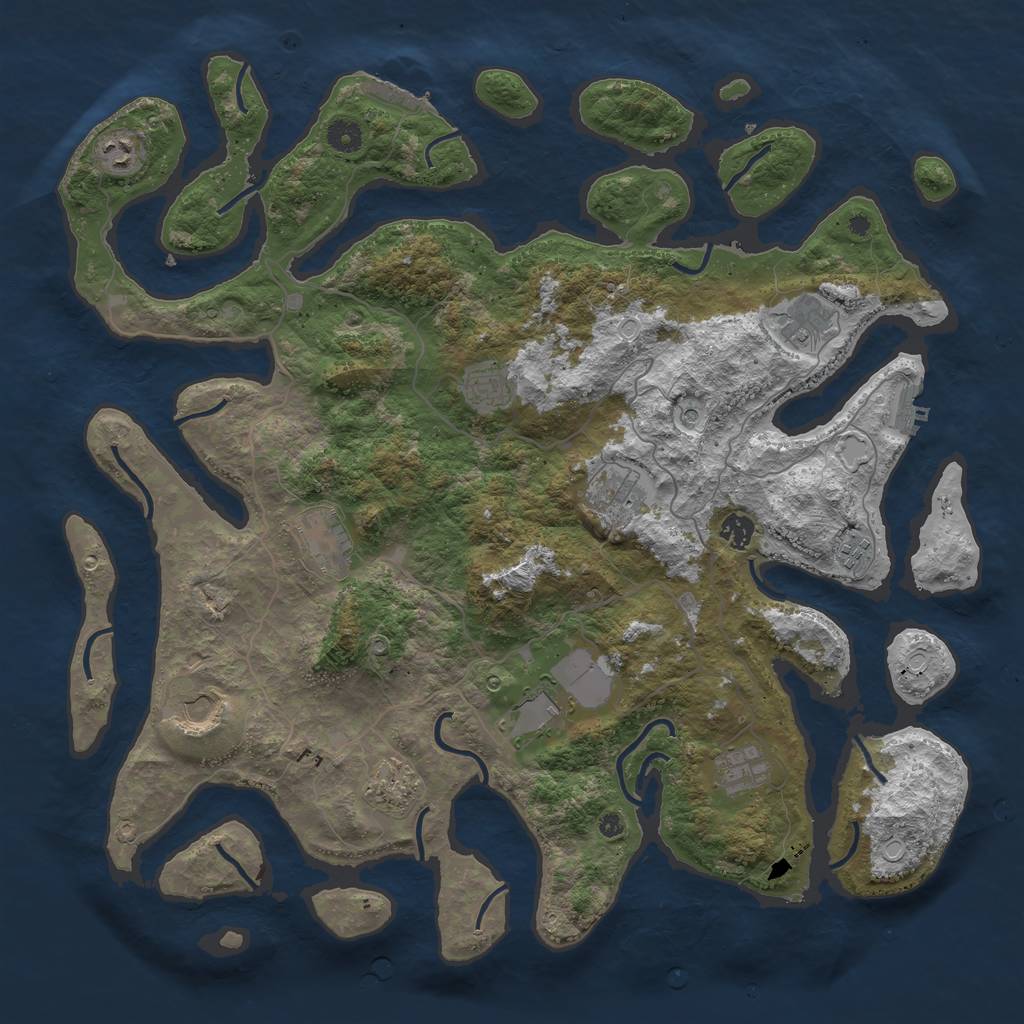 Rust Map: Procedural Map, Size: 4500, Seed: 800000, 22 Monuments