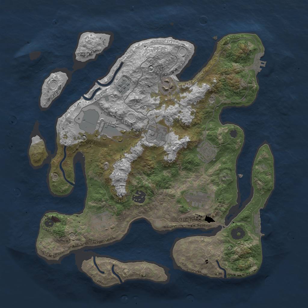 Rust Map: Procedural Map, Size: 3500, Seed: 175017898, 19 Monuments