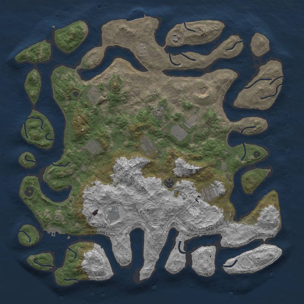 Rust Map: Procedural Map, Size: 4800, Seed: 581745724, 21 Monuments