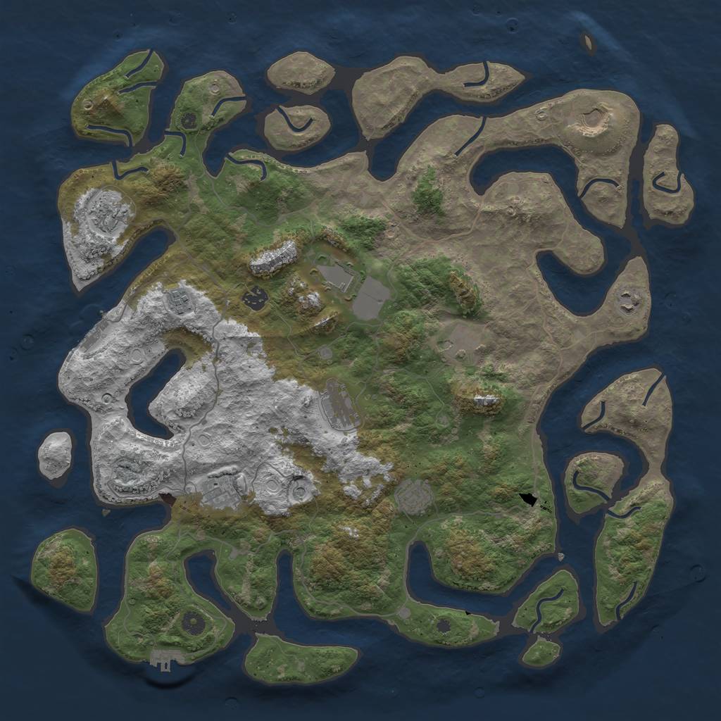 Rust Map: Procedural Map, Size: 4602, Seed: 2801692, 21 Monuments