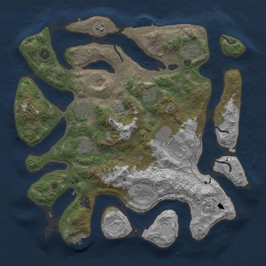 Rust Map: Procedural Map, Size: 4000, Seed: 2007210632, 22 Monuments