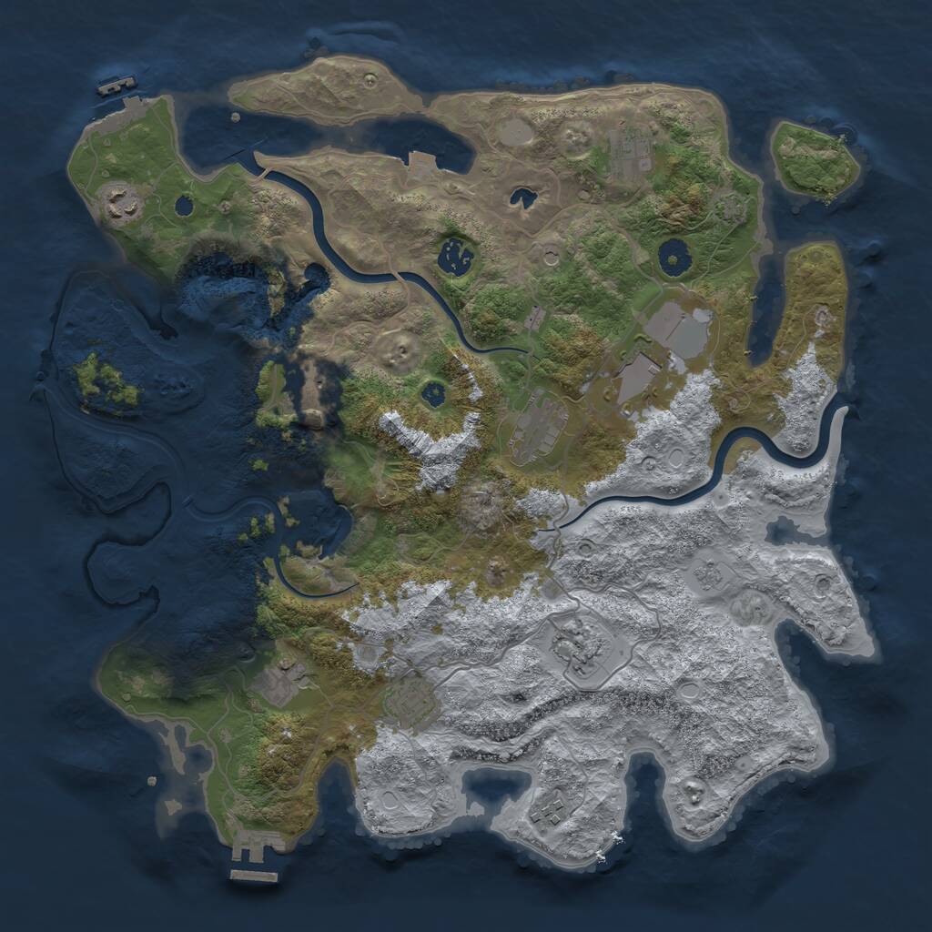 Rust Map: Procedural Map, Size: 4000, Seed: 2007210632, 16 Monuments