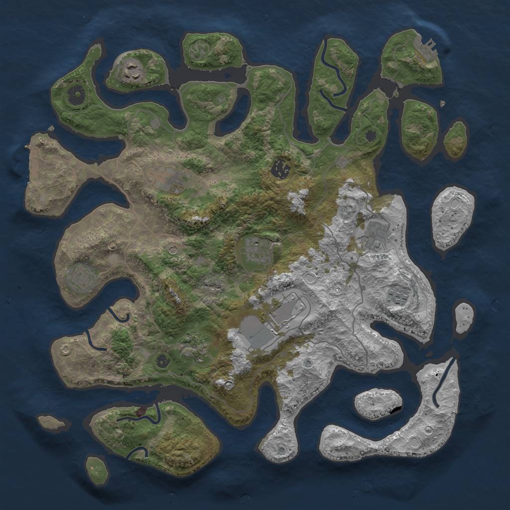 Rust Map: Procedural Map, Size: 4000, Seed: 1260, 20 Monuments