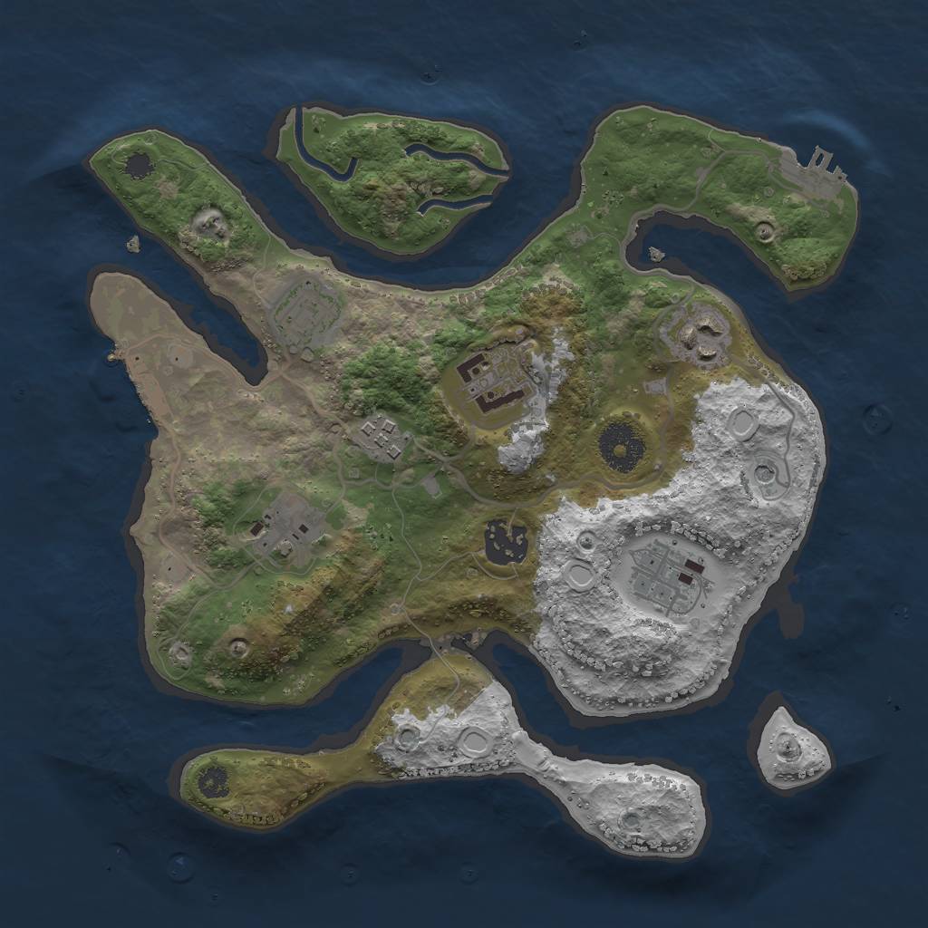 Rust Map: Procedural Map, Size: 3000, Seed: 901638323, 18 Monuments