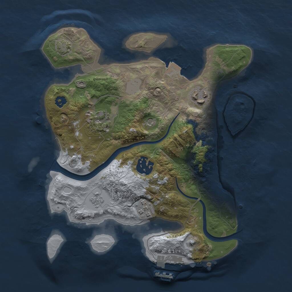 Rust Map: Procedural Map, Size: 2550, Seed: 4950, 9 Monuments