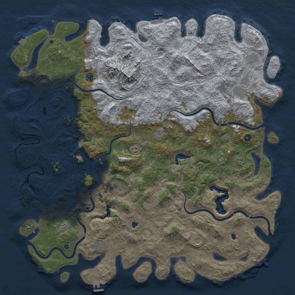 Rust Map: Procedural Map, Size: 6000, Seed: 329, 17 Monuments