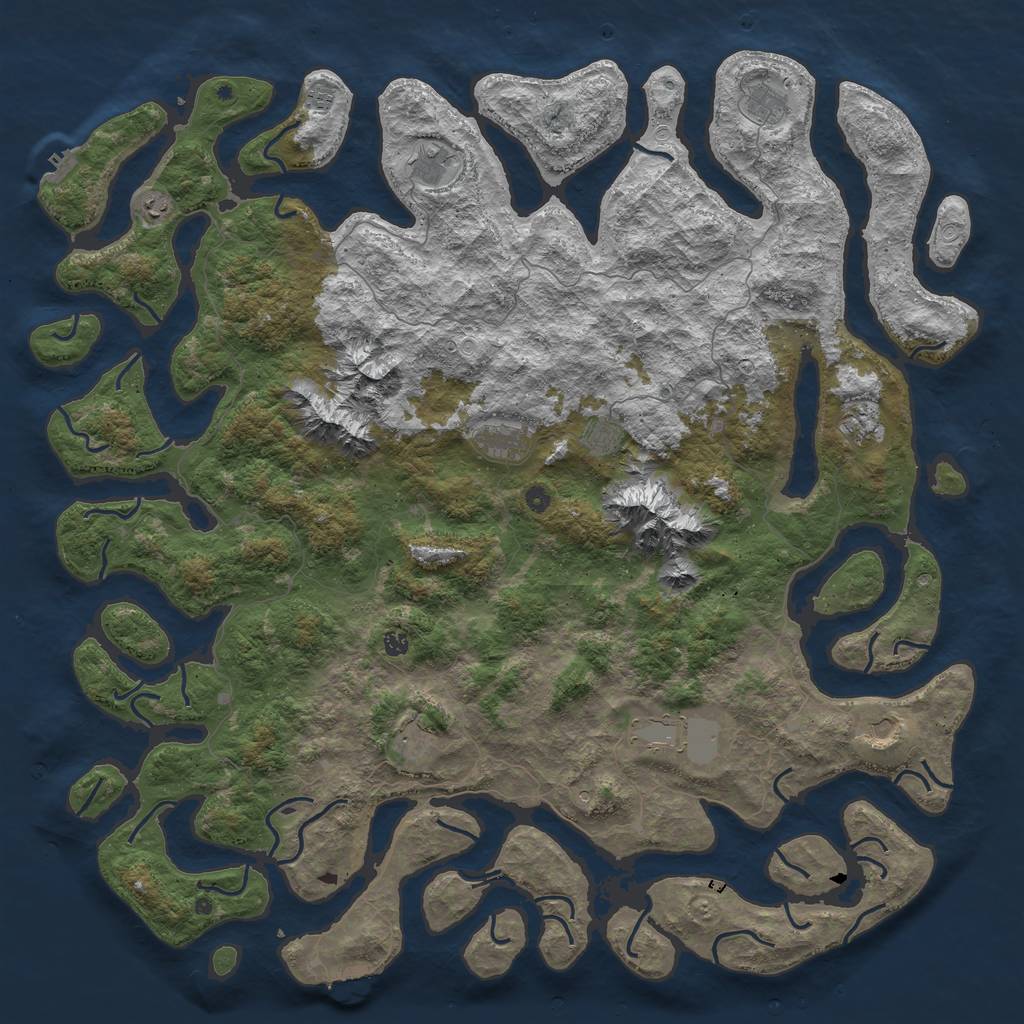 Rust Map: Procedural Map, Size: 6000, Seed: 329, 22 Monuments