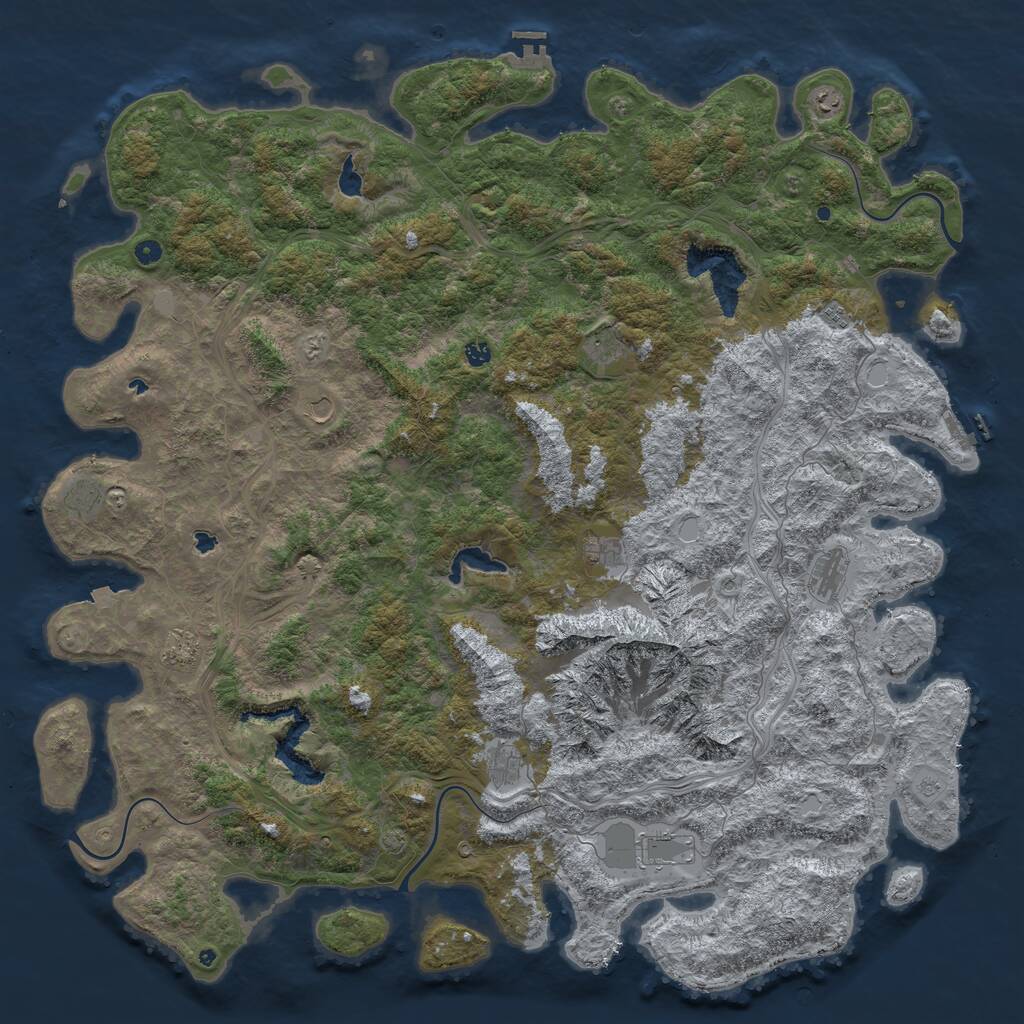 Rust Map: Procedural Map, Size: 6000, Seed: 7200, 17 Monuments