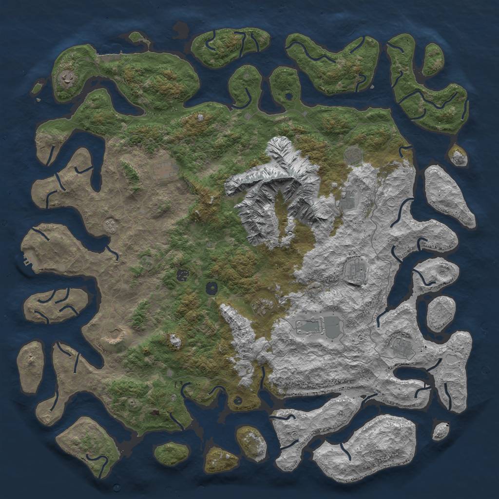 Rust Map: Procedural Map, Size: 6000, Seed: 7200, 22 Monuments