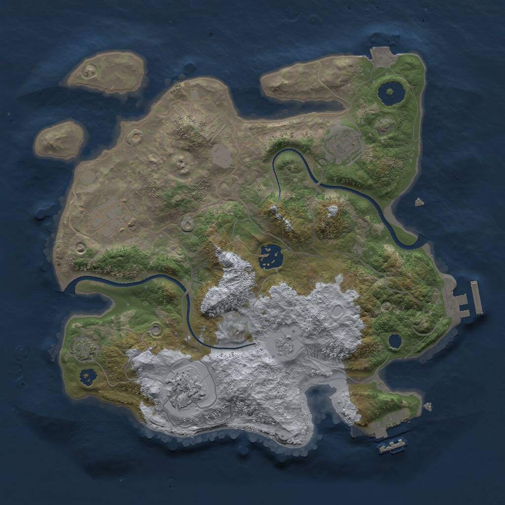 Rust Map: Procedural Map, Size: 3005, Seed: 542, 9 Monuments