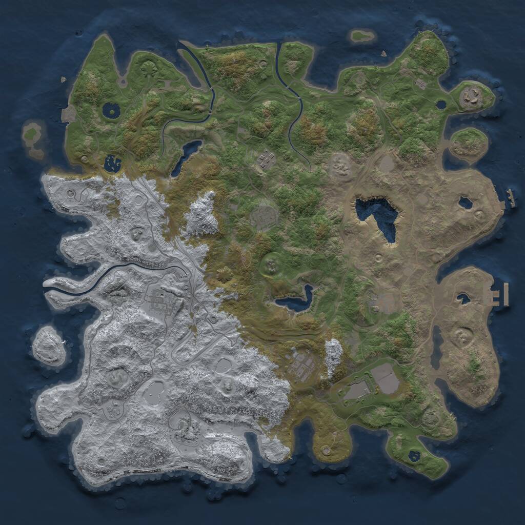 Rust Map: Procedural Map, Size: 4500, Seed: 65491, 15 Monuments